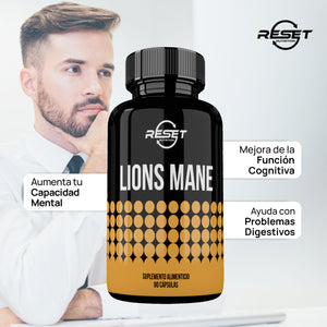 LIONS MANE | IMMUNE SYSTEM, MEMORY AND FOCUS | 90 CAPSULES | RESET NUTRITION | MADE IN USA