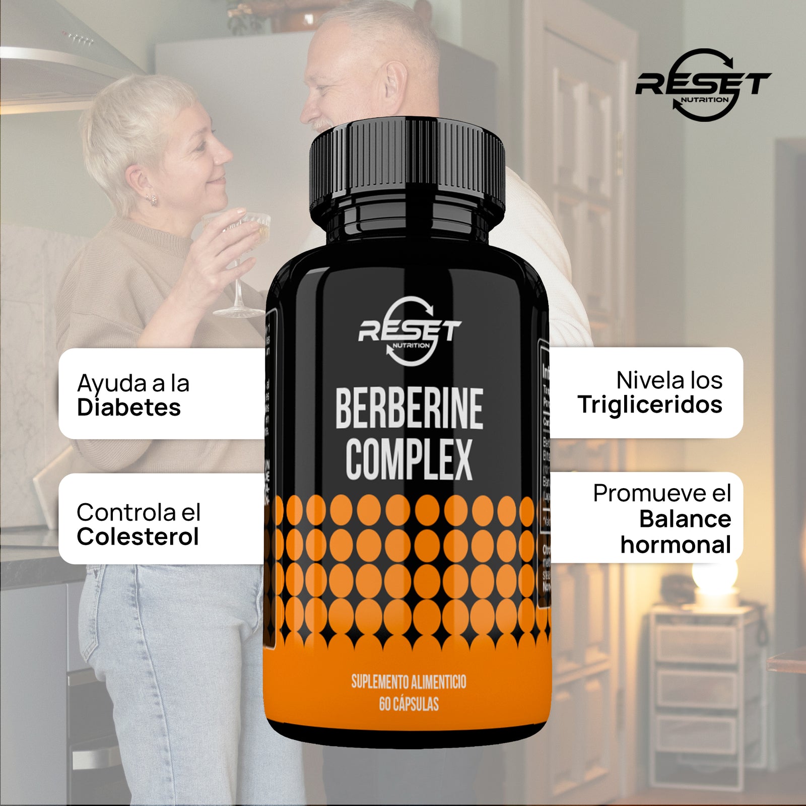 Berberine Complex 500 mg - 60 capsules with natural extract - regulates blood sugar, cholesterol, and triglycerides