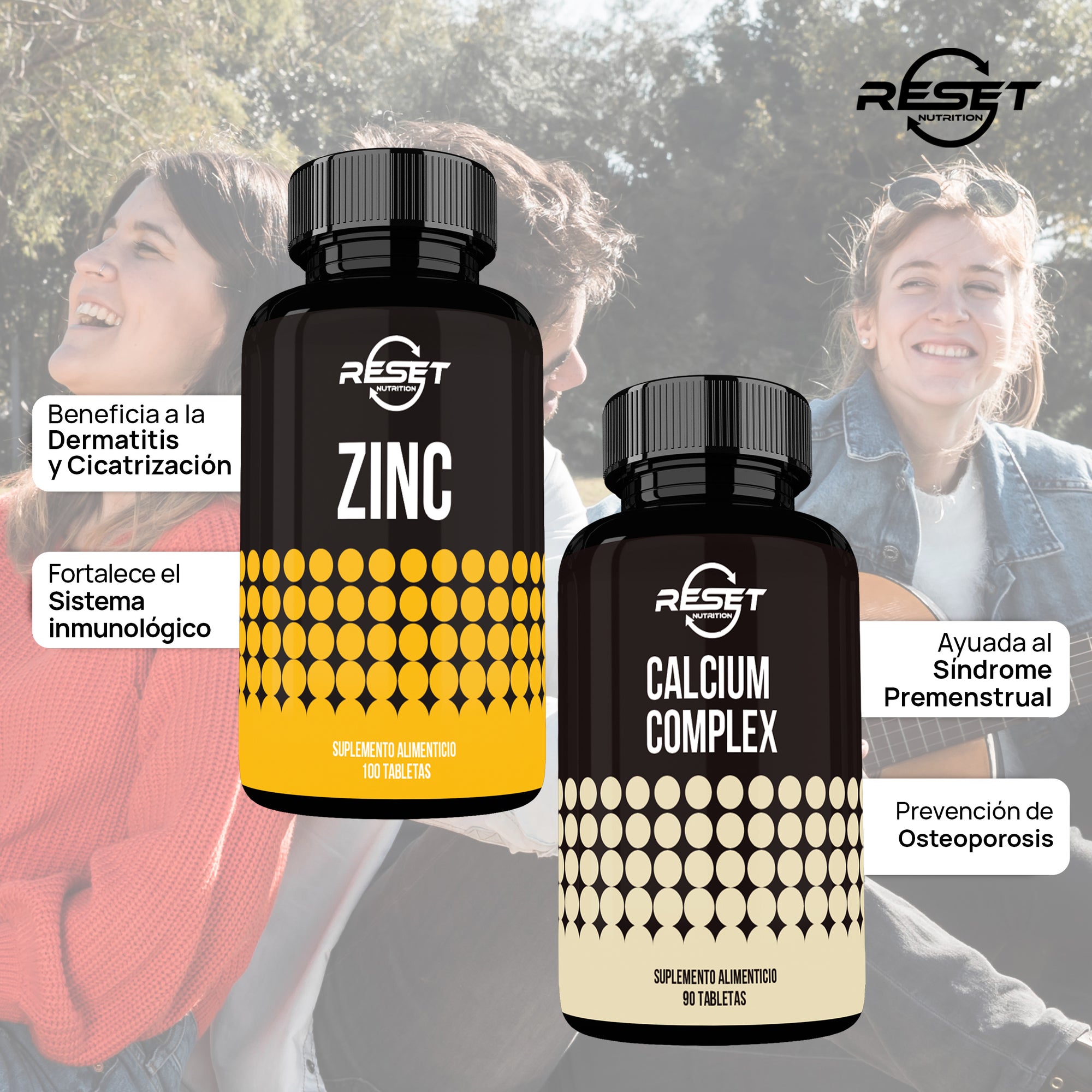 Kit ZinCal | Complejo de Zinc + Calcio | 100 + 90 Tabletas | Fortalecimiento Óseo, Soporte Articular y Salud Inmunológica