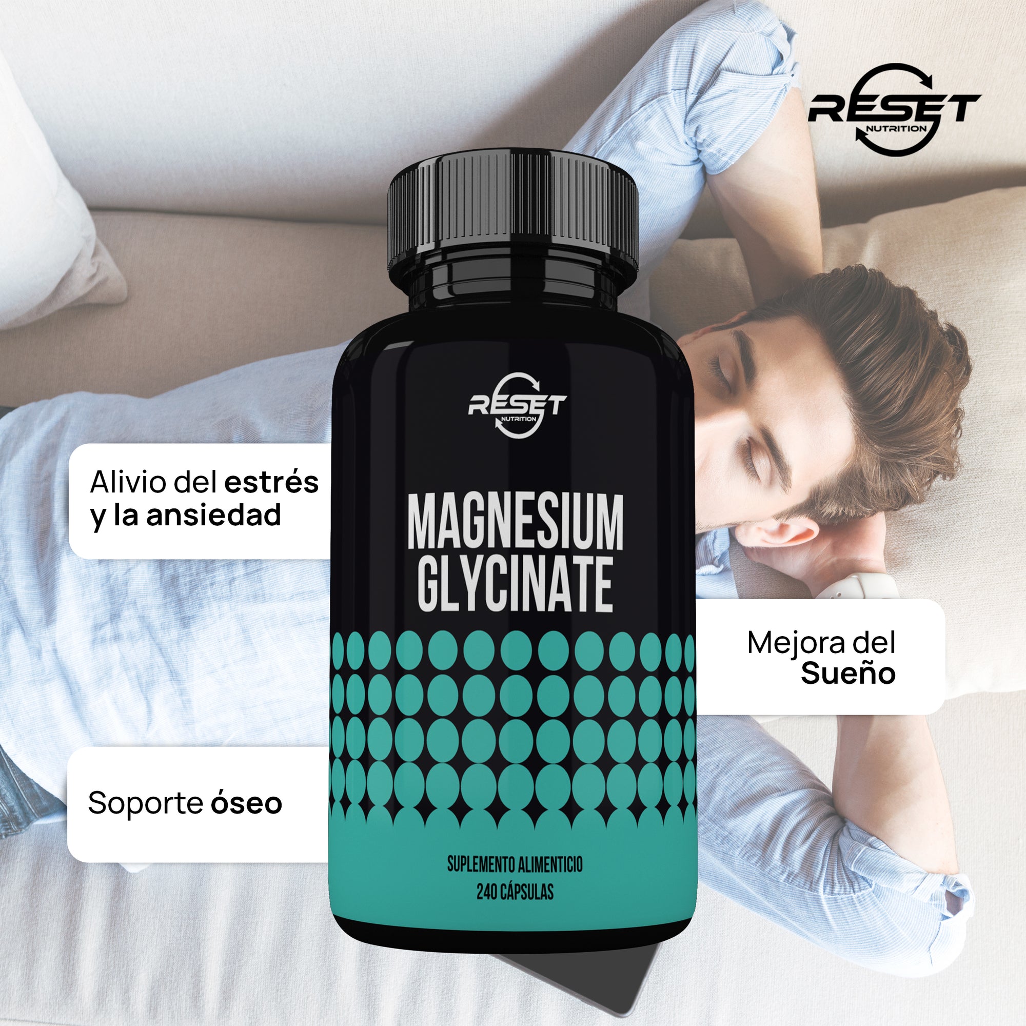 Glicinato de Magnesio | Relajación, Sueño Reparador y Alivio de Calambres Musculares