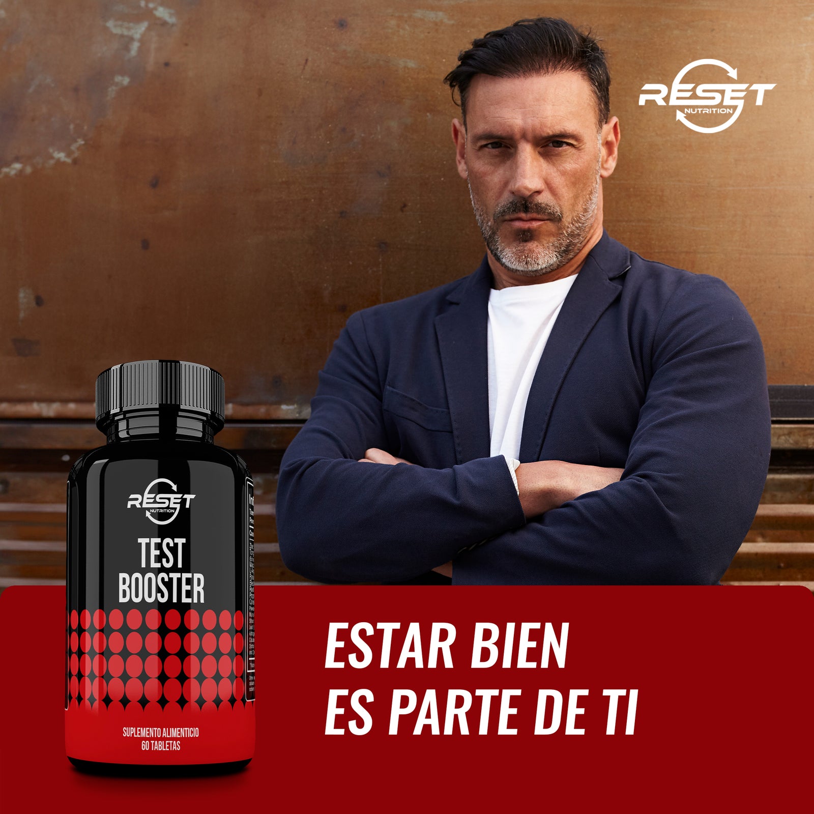 Test Booster - Testosterona Natural para Hombres - 60 Tabletas - Energía, Resistencia y Vitalidad Mejoradas