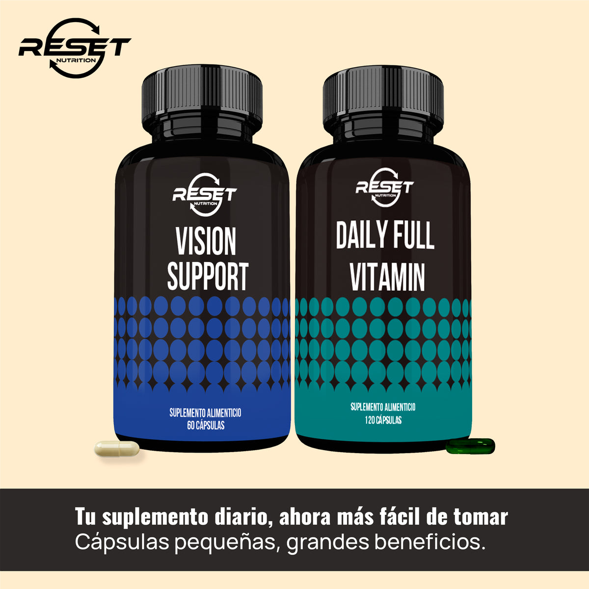 Kit Total Vision | Soporte para la Visión + Multivitamínico Diario | 60 + 120 Cápsulas | Salud Ocular y Nutrición Diaria Completa