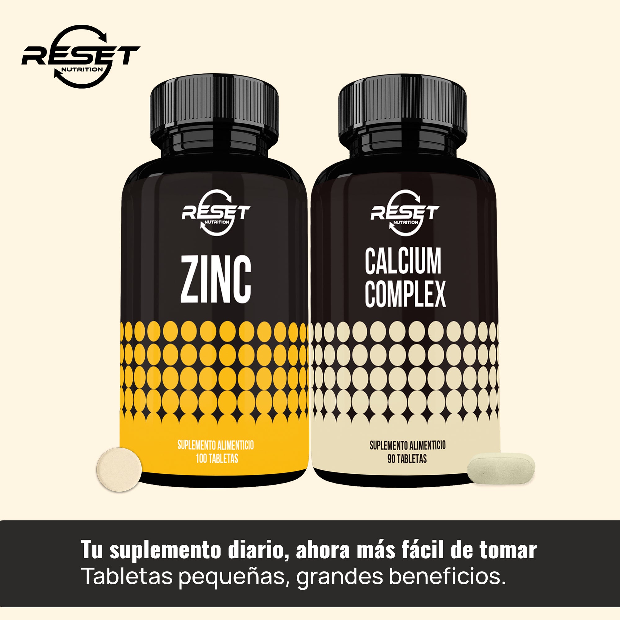 Kit ZinCal | Complejo de Zinc + Calcio | 100 + 90 Tabletas | Fortalecimiento Óseo, Soporte Articular y Salud Inmunológica