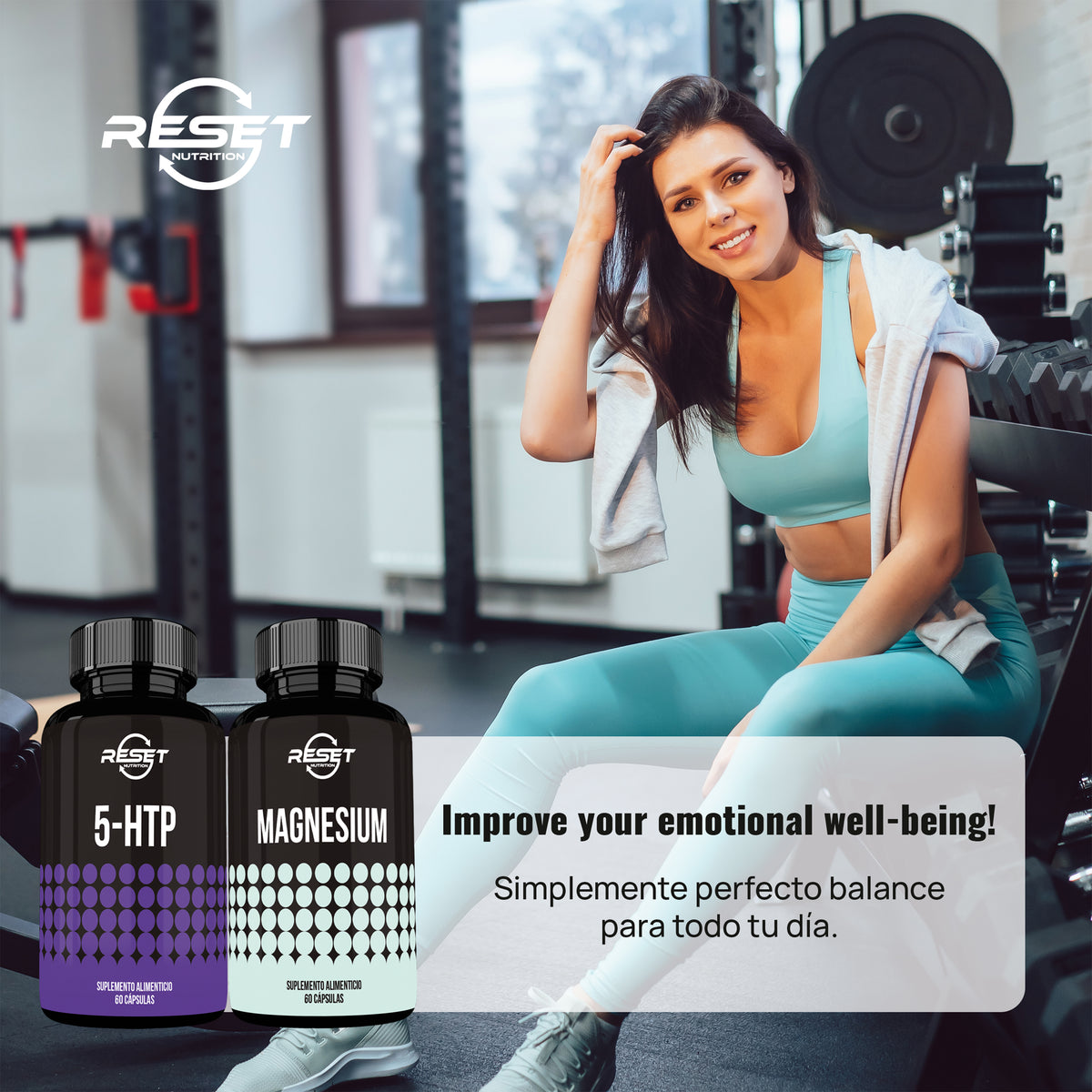 Kit de Estado de Ánimo y Relajación | 5-HTP + Magnesio | 60 Cápsulas Cada Uno | Suplemento Dietético para Mejorar el Sueño, Alivio del Estrés y Apoyo al Estado de Ánimo