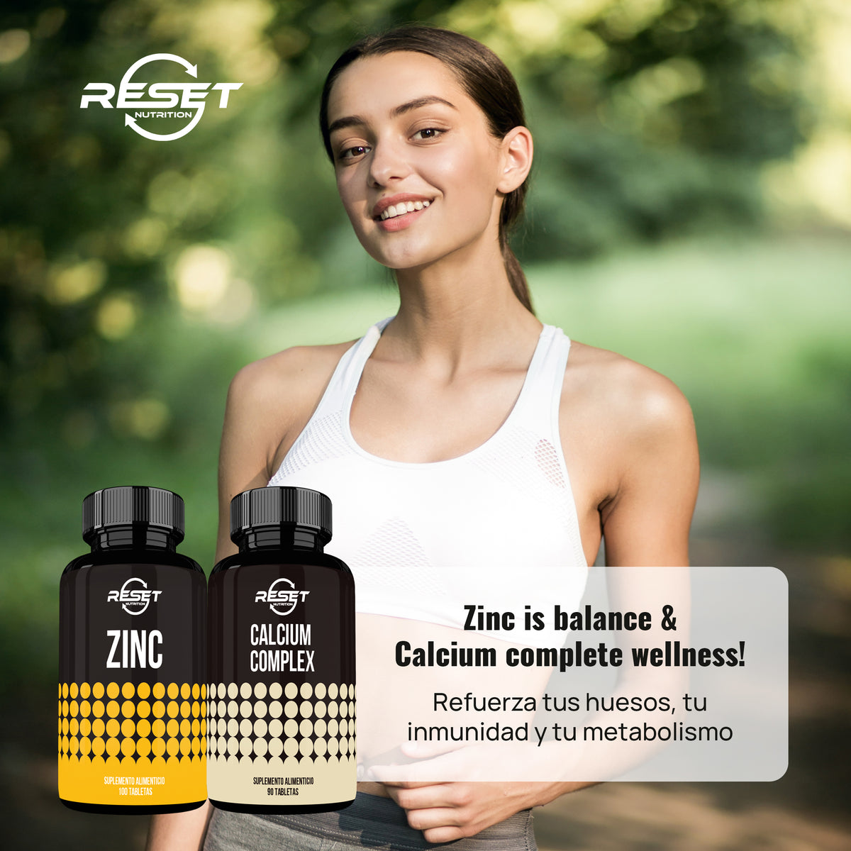 Kit ZinCal | Complejo de Zinc + Calcio | 100 + 90 Tabletas | Fortalecimiento Óseo, Soporte Articular y Salud Inmunológica