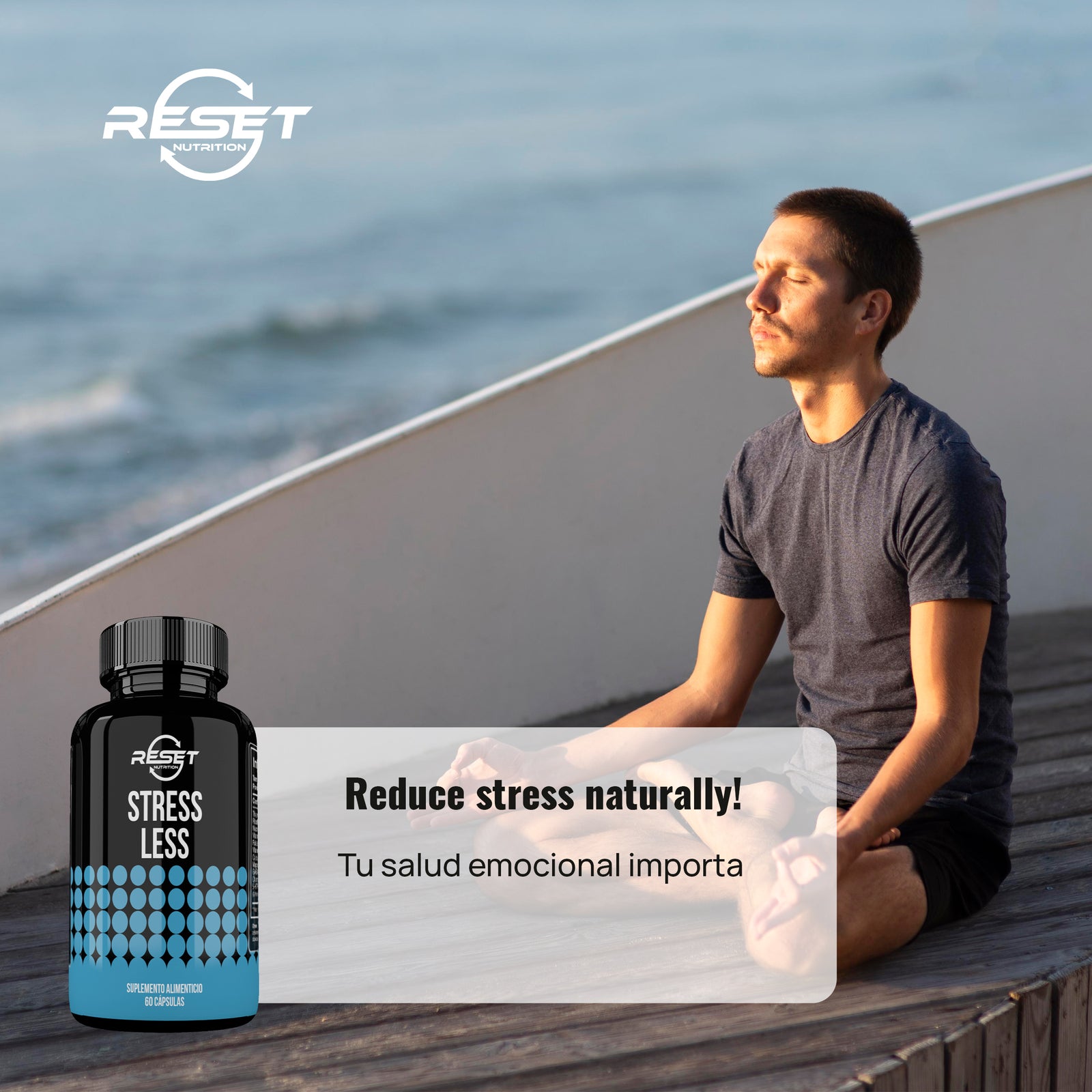 Stress Less - 60 capsules - reduces stress and improves mood