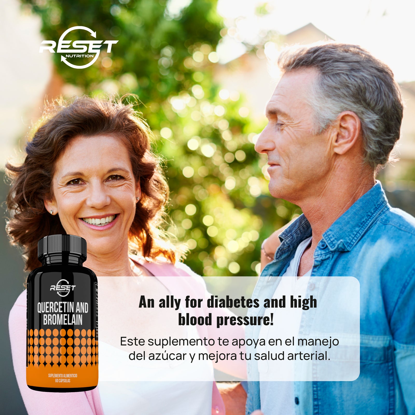 Quercetina y Bromelina 500 mg - 60 cápsulas - apoya la regulación de la presión arterial y el control de la glucosa