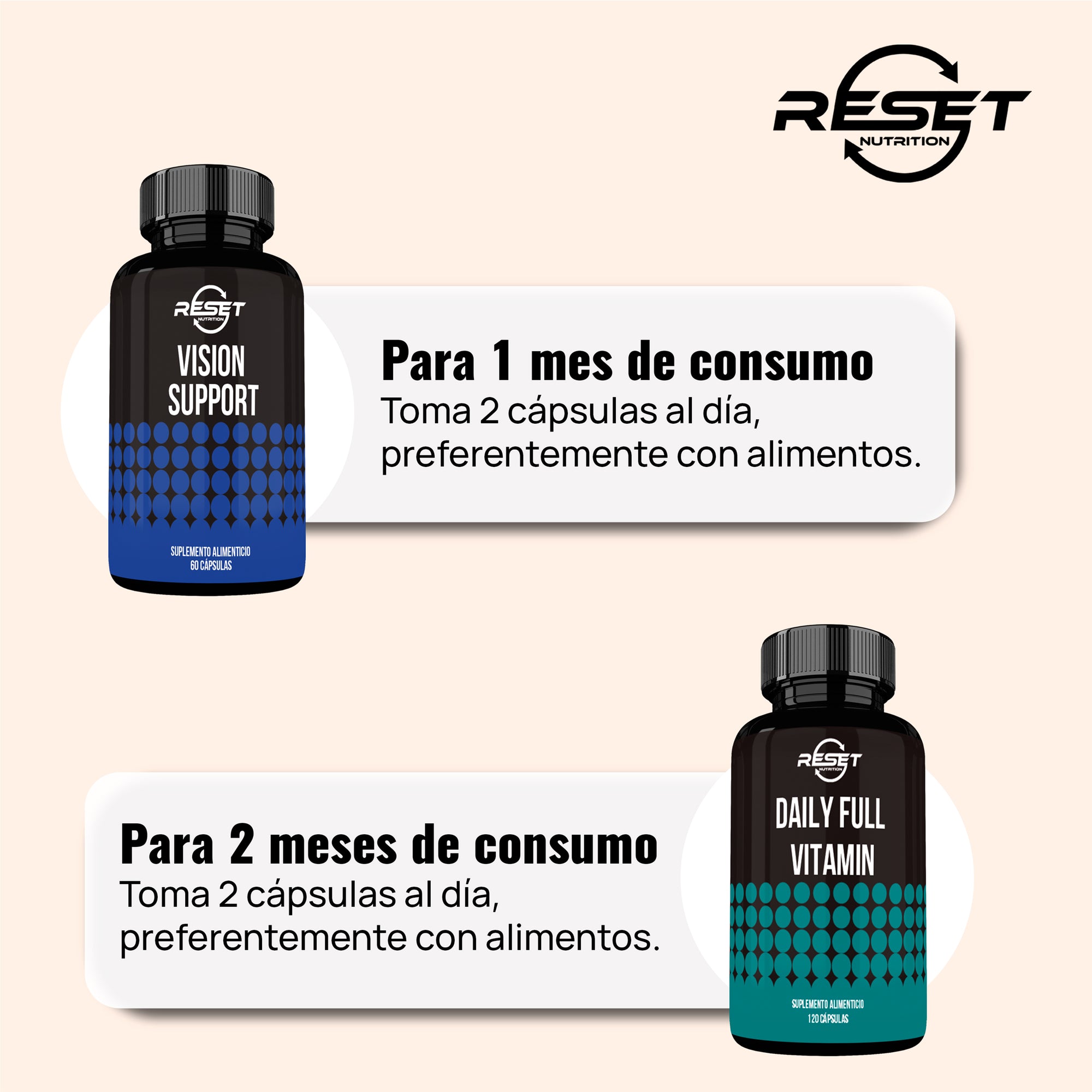 Kit Total Vision | Soporte para la Visión + Multivitamínico Diario | 60 + 120 Cápsulas | Salud Ocular y Nutrición Diaria Completa