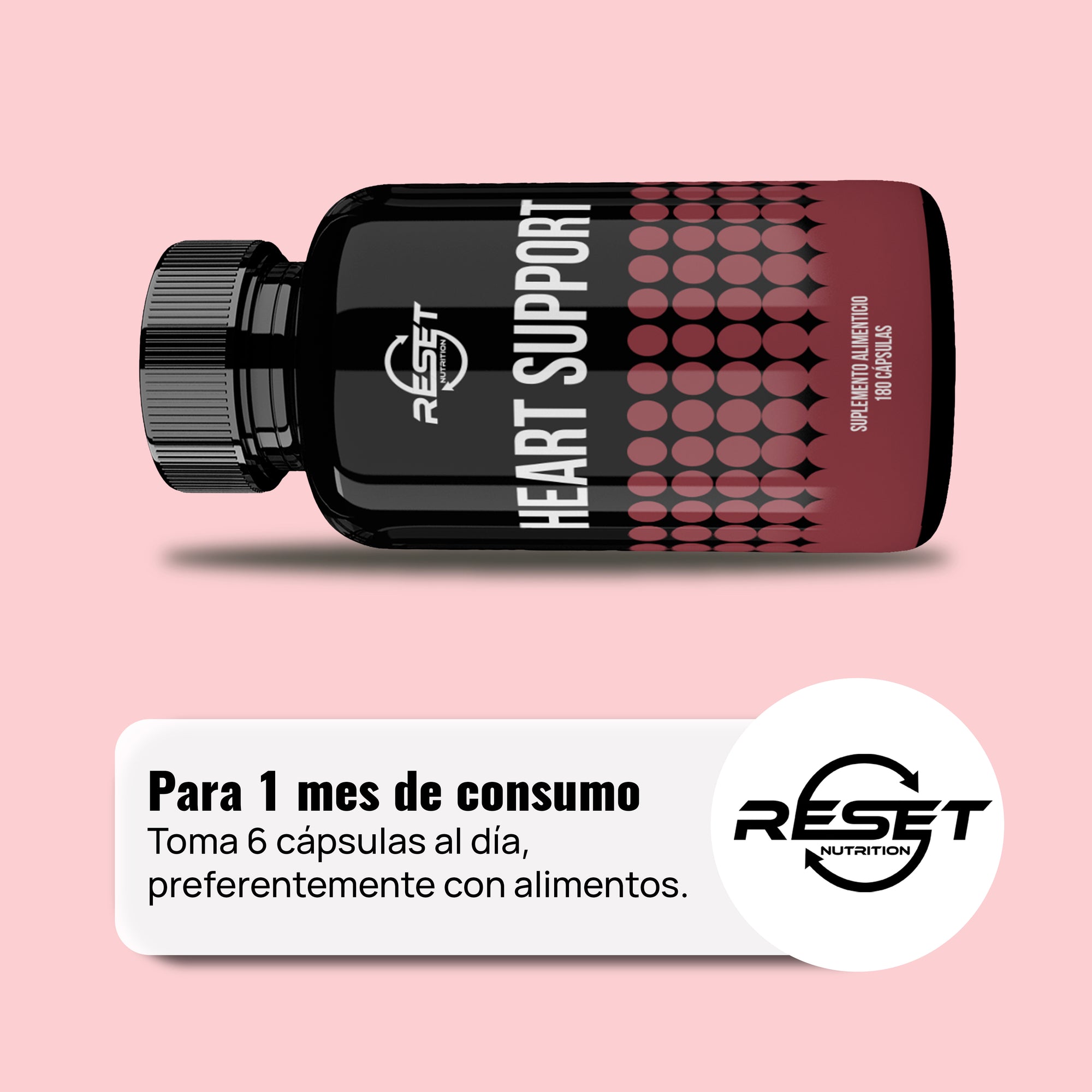 Soporte para el corazón - 180 cápsulas con vitaminas y CoQ10 - regula el colesterol y apoya la salud del corazón