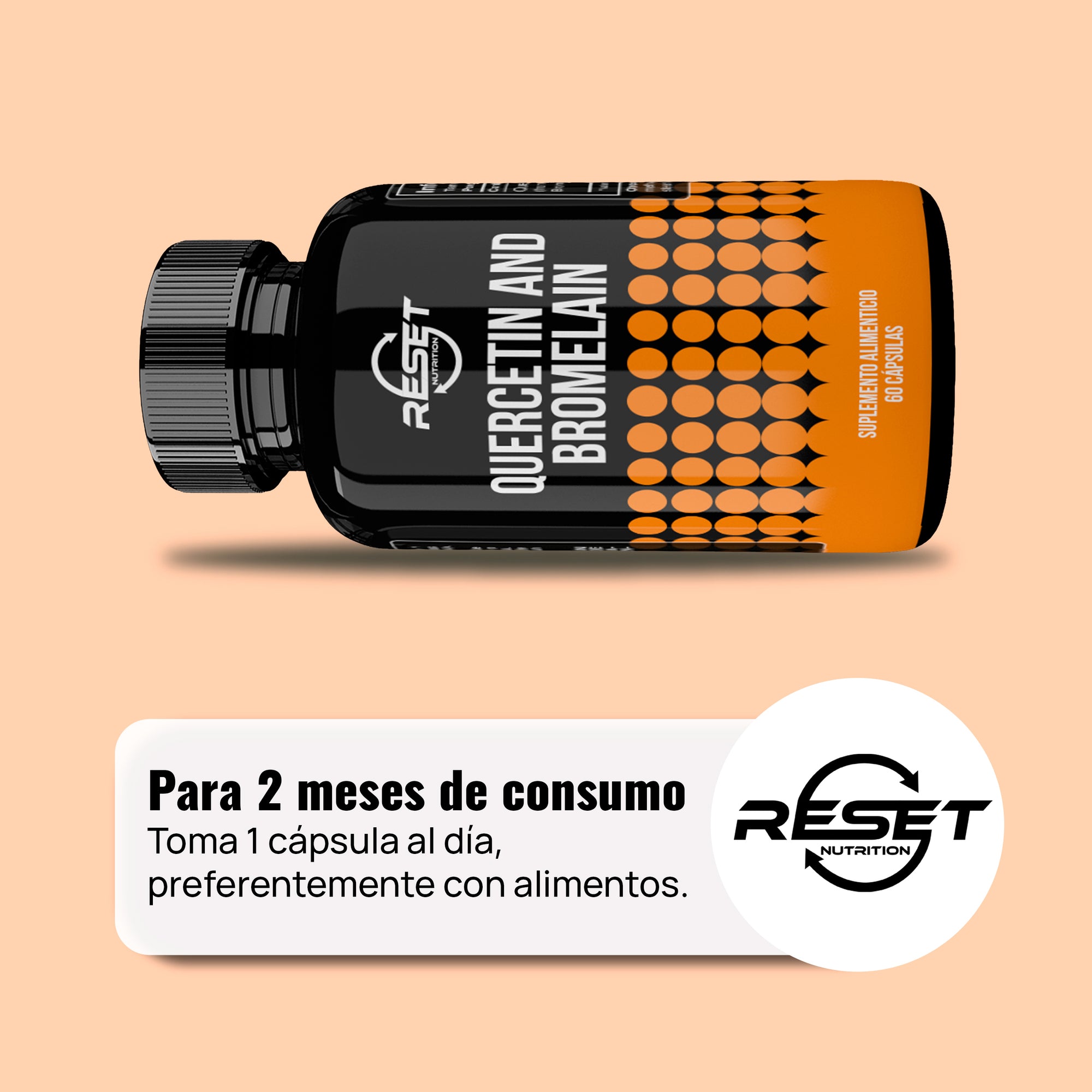 Quercetina y Bromelina 500 mg - 60 cápsulas - apoya la regulación de la presión arterial y el control de la glucosa