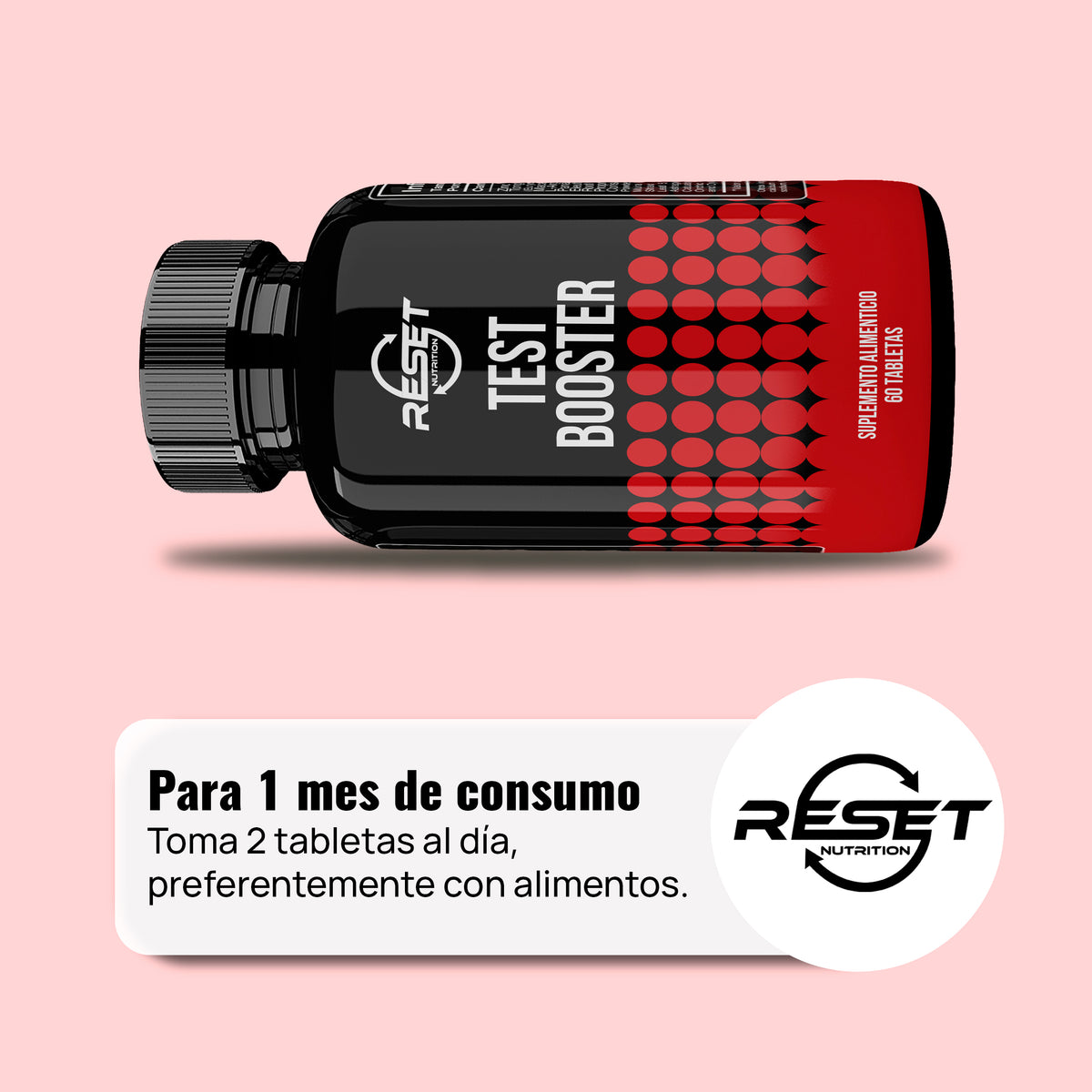 Test Booster - Testosterona Natural para Hombres - 60 Tabletas - Energía, Resistencia y Vitalidad Mejoradas