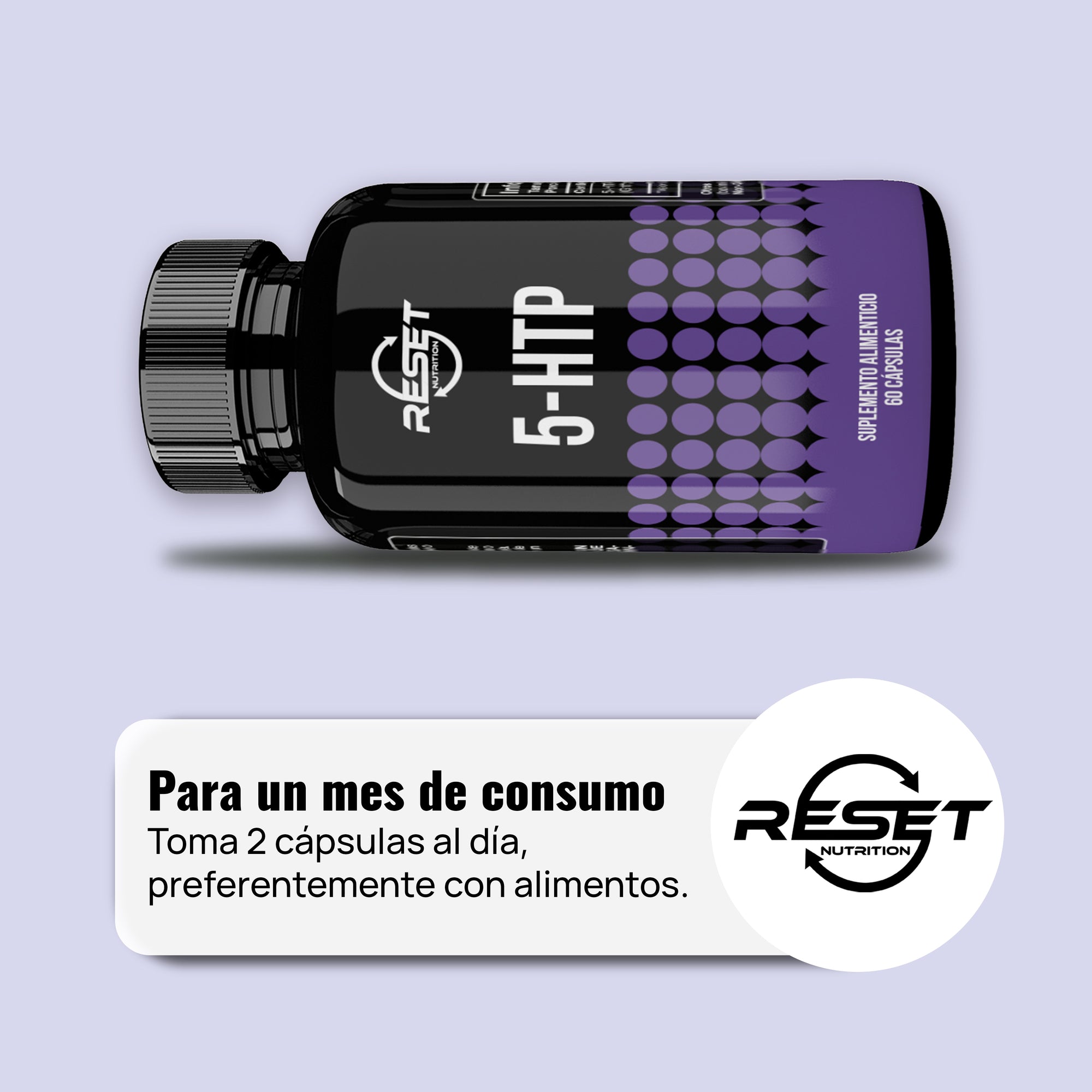 5-HTP 100 mg - 60 cápsulas con 5-Hidroxitriptófano - aumenta la serotonina y mejora el estado de ánimo
