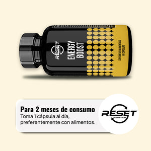 ENERGY BOOST | ENERGY SUPPLEMENT WITH CAFFEINE AND ACAI | 60 CAPSULES | RESET NUTRITION | MADE IN USA