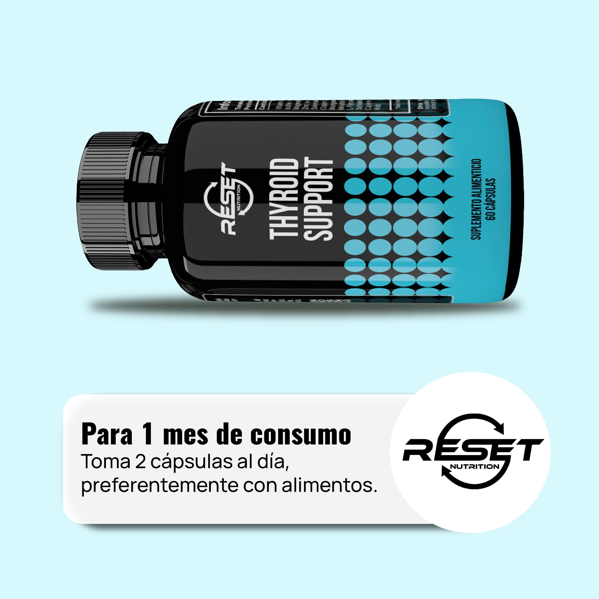 Suplemento Avanzado para el Apoyo de la Tiroides - 60 Cápsulas, - Aumenta la Energía, el Metabolismo y el Bienestar General