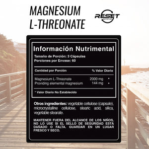 Magnesium L-Threonate | Alivio del Estrés, Mejora de la Memoria, Mejor Calidad del Sueño y Soporte para Calambres Musculares