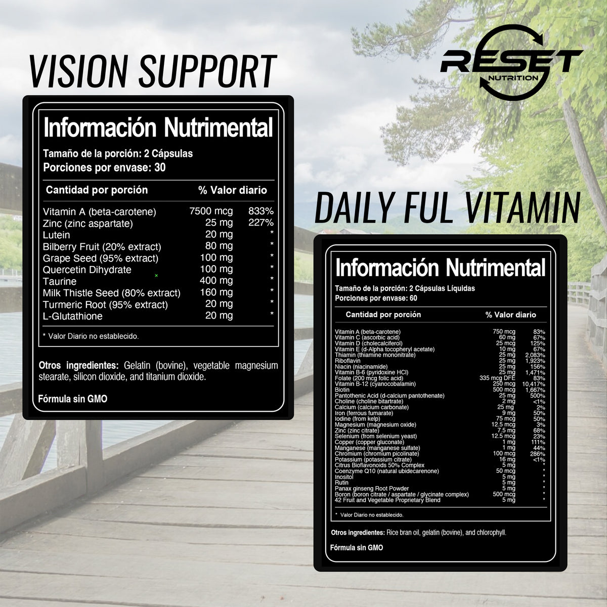Kit Total Vision | Soporte para la Visión + Multivitamínico Diario | 60 + 120 Cápsulas | Salud Ocular y Nutrición Diaria Completa