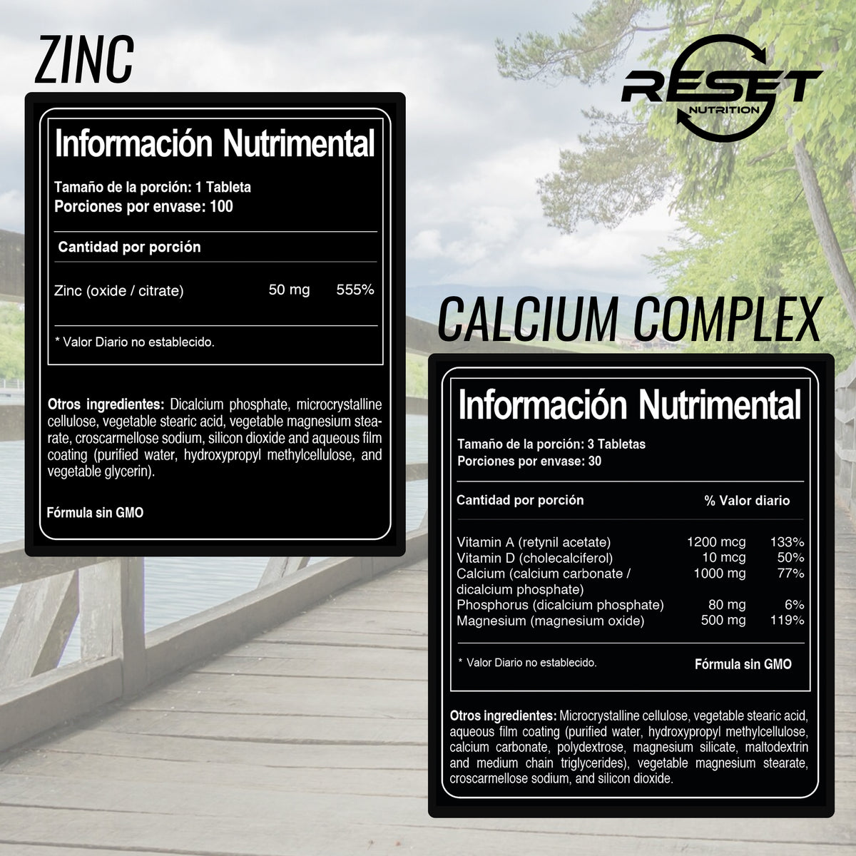 Kit ZinCal | Complejo de Zinc + Calcio | 100 + 90 Tabletas | Fortalecimiento Óseo, Soporte Articular y Salud Inmunológica