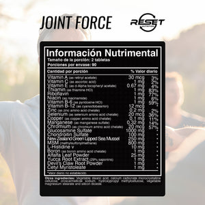 JOINT FORCE | 180 TABLETS | JOINTS | GLUCOSAMINE | RESET NUTRITION | MADE IN USA |