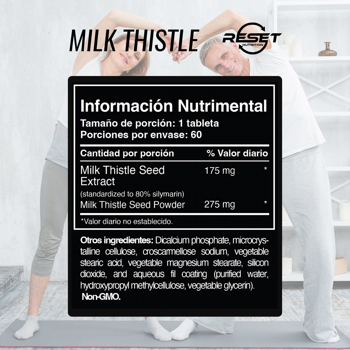 Complejo de Cardo Mariano 450 mg - 60 tabletas - apoya la salud del hígado, regula la presión arterial y mejora el sistema nervioso