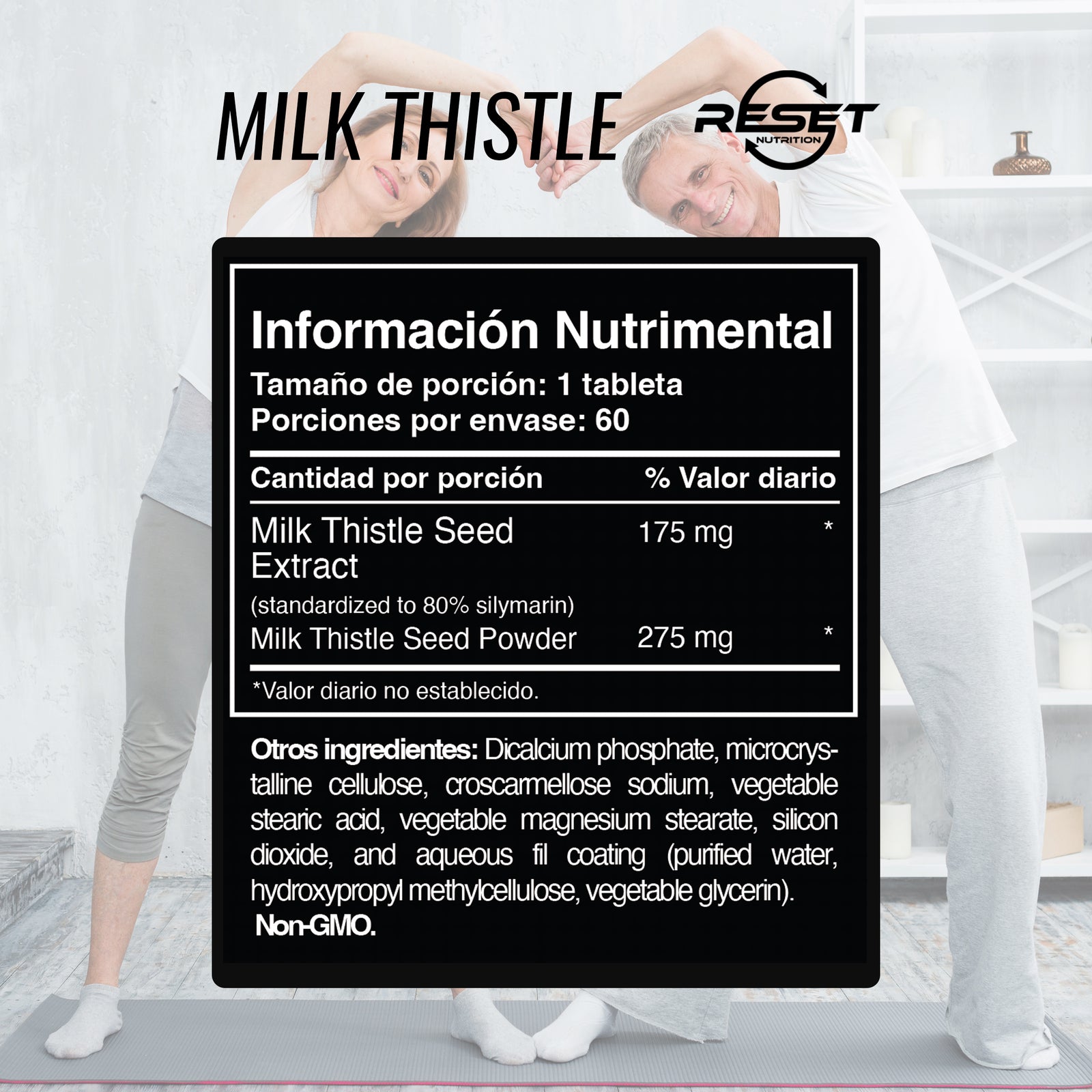 Complejo de Cardo Mariano 450 mg - 60 tabletas - apoya la salud del hígado, regula la presión arterial y mejora el sistema nervioso