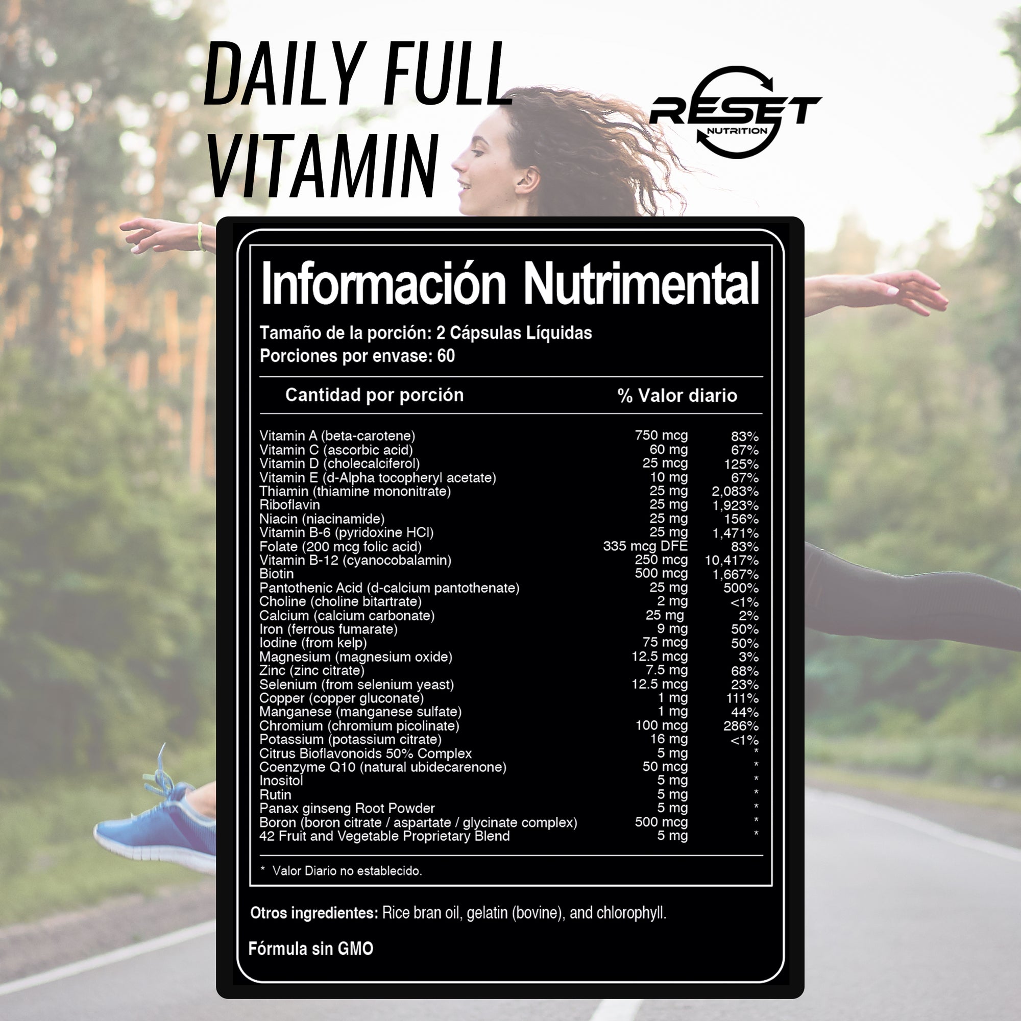 Vitamina Completa Diaria - 120 cápsulas con vitaminas y minerales - fortalece el sistema inmunológico y apoya el desarrollo físico