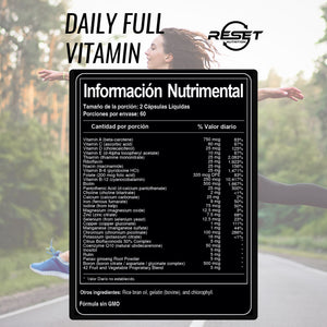 DAILY FULL VITAMIN | VITAMINS AND MINERALS | MULTIVITAMIN| 120 CAPSULES | RESET NUTRITION | MADE IN USA