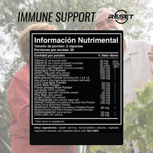 IMMUNE SUPPORT | IMMUNE SUPPORT SUPPLEMENT | 60 CAPSULES | RESET NUTRITION | MADE IN USA