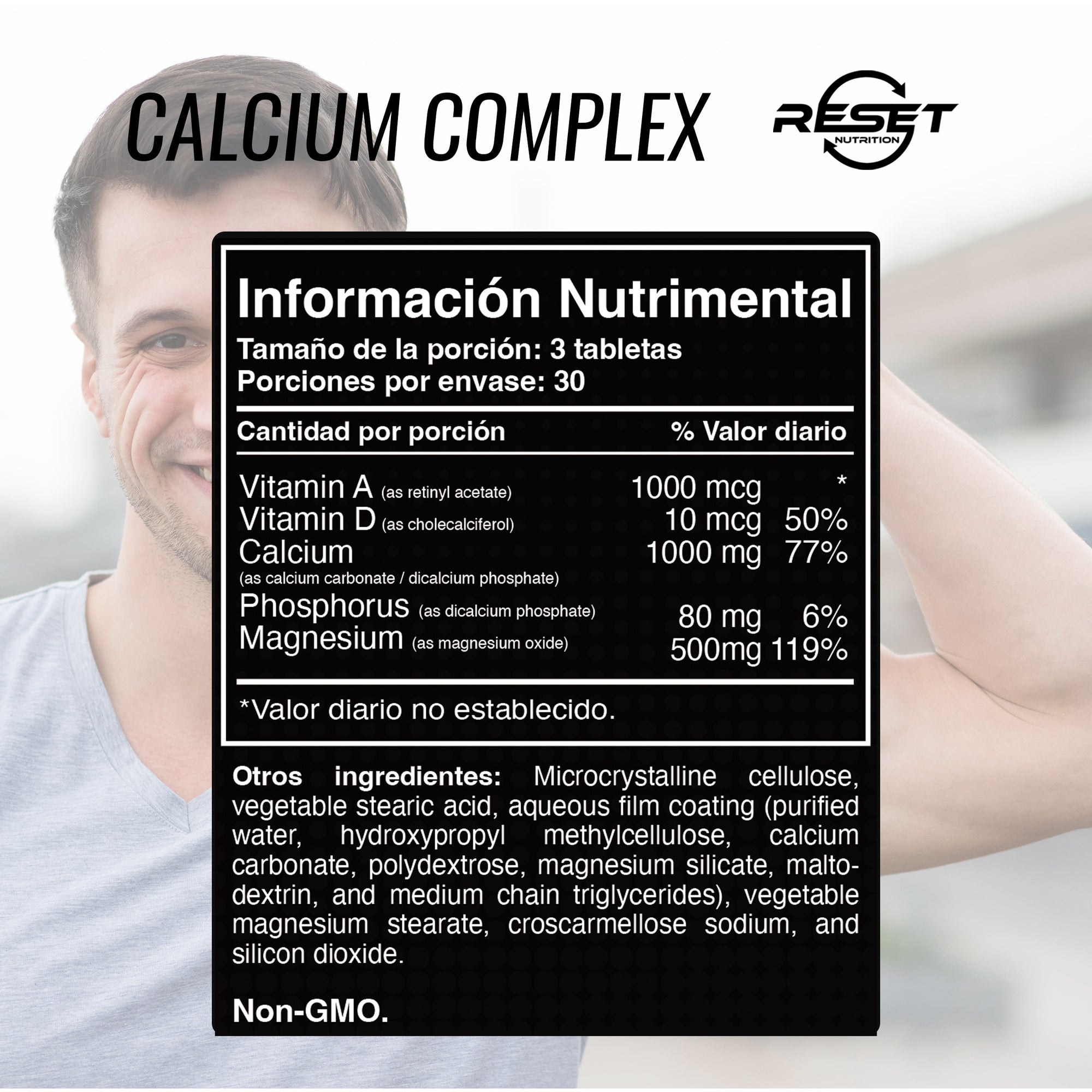 Complejo de calcio - 90 tabletas con vitamina A y D - prevención de la osteoporosis y dientes y músculos fuertes