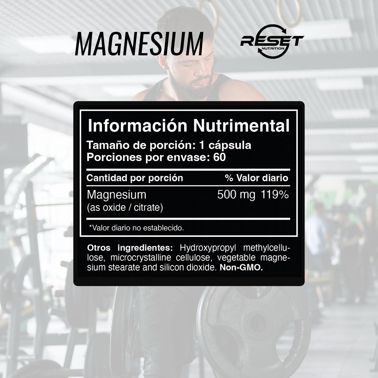 Magnesium 500 mg - 60 capsules - regulates blood pressure, boosts energy, and balances the nervous system