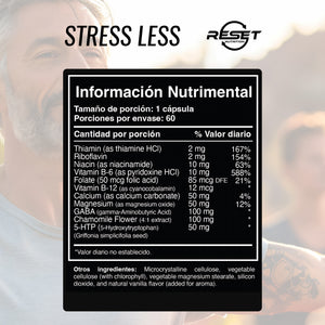 STRESS LESS | 60 CAPSULES | MOOD AND STRESS | RESET NUTRITION | MADE IN USA