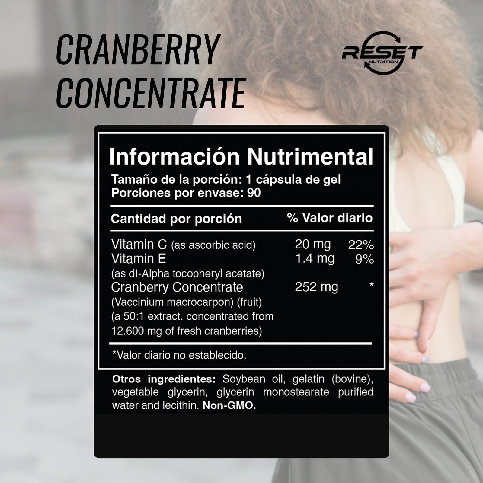 Concentrado de arándano rojo 12,600 mg - 90 cápsulas con extracto de arándano rojo - apoya la salud del tracto urinario y los riñones