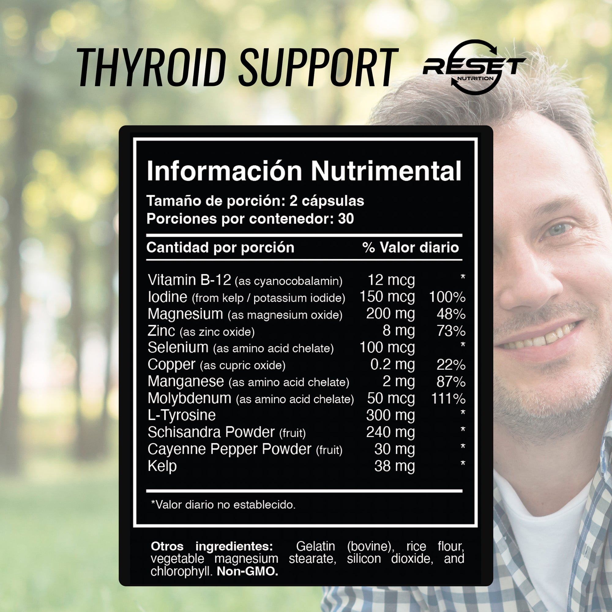 Suplemento Avanzado para el Apoyo de la Tiroides - 60 Cápsulas, - Aumenta la Energía, el Metabolismo y el Bienestar General