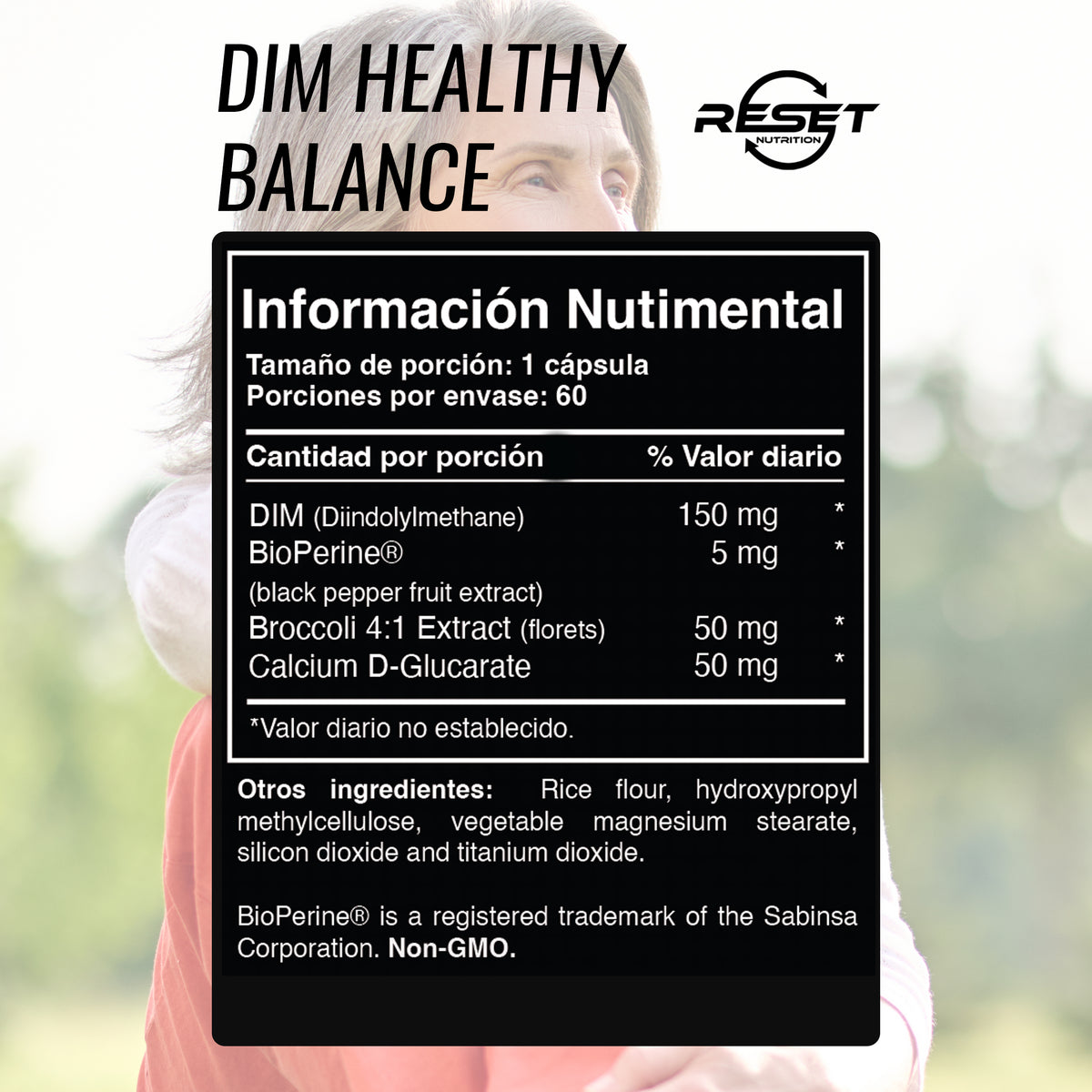DIM Healthy Balance – 60 Cápsulas - Apoyo al Metabolismo del Estrógeno con BioPerine® y Extracto de Brócoli