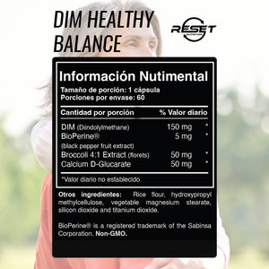 DIM Healthy Balance – 60 Capsules-Estrogen Metabolism Support with BioPerine® & Broccoli Extract