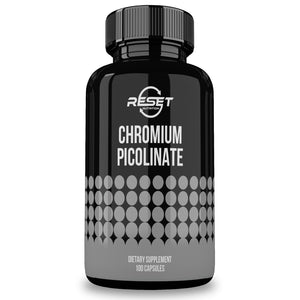 CHROMIUM PICOLINATE 200 MCG | CROMO PICOLINATO DE CROMO | 100 CÁPSULAS | RESET NUTRITION | HECHO EN EE.UU